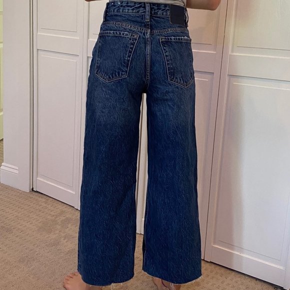 Wide Leg Dark Blue Jeans - Picture 5 of 8